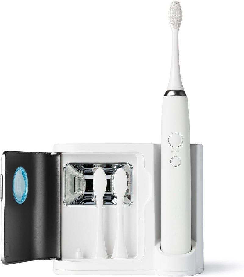 Vanity Planet Elements Ultrasonic Electric Toothbrush - Charcoal - Advanced Oral Care with UV Sanitizing Charger Base with 3 Replacement Heads - 99.9% Effective Keeping Your Teeth Clean (Charcoal) - Image 2